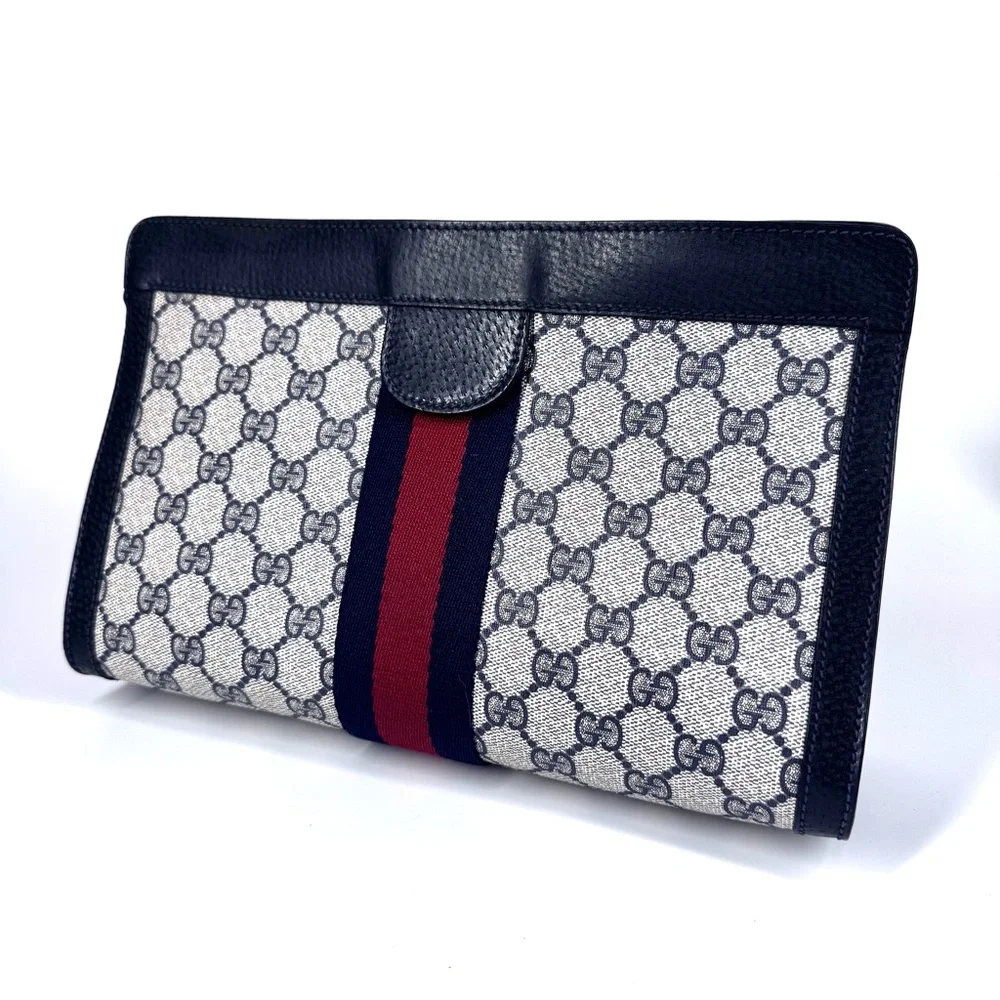 Navy Blue Gucci Ophidia Clutch - Picture 13 of 17